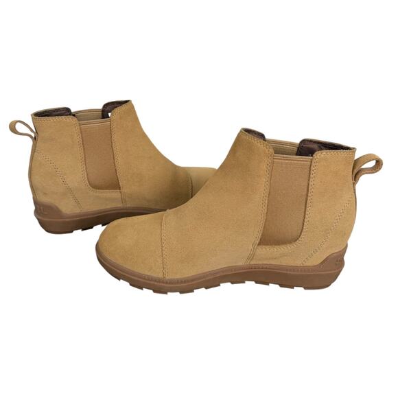 SOREL Evie II Wedge Chelsea Boot in Caribou Buff Gum Tan Suede Women’s 7.5 - Picture 7 of 12
